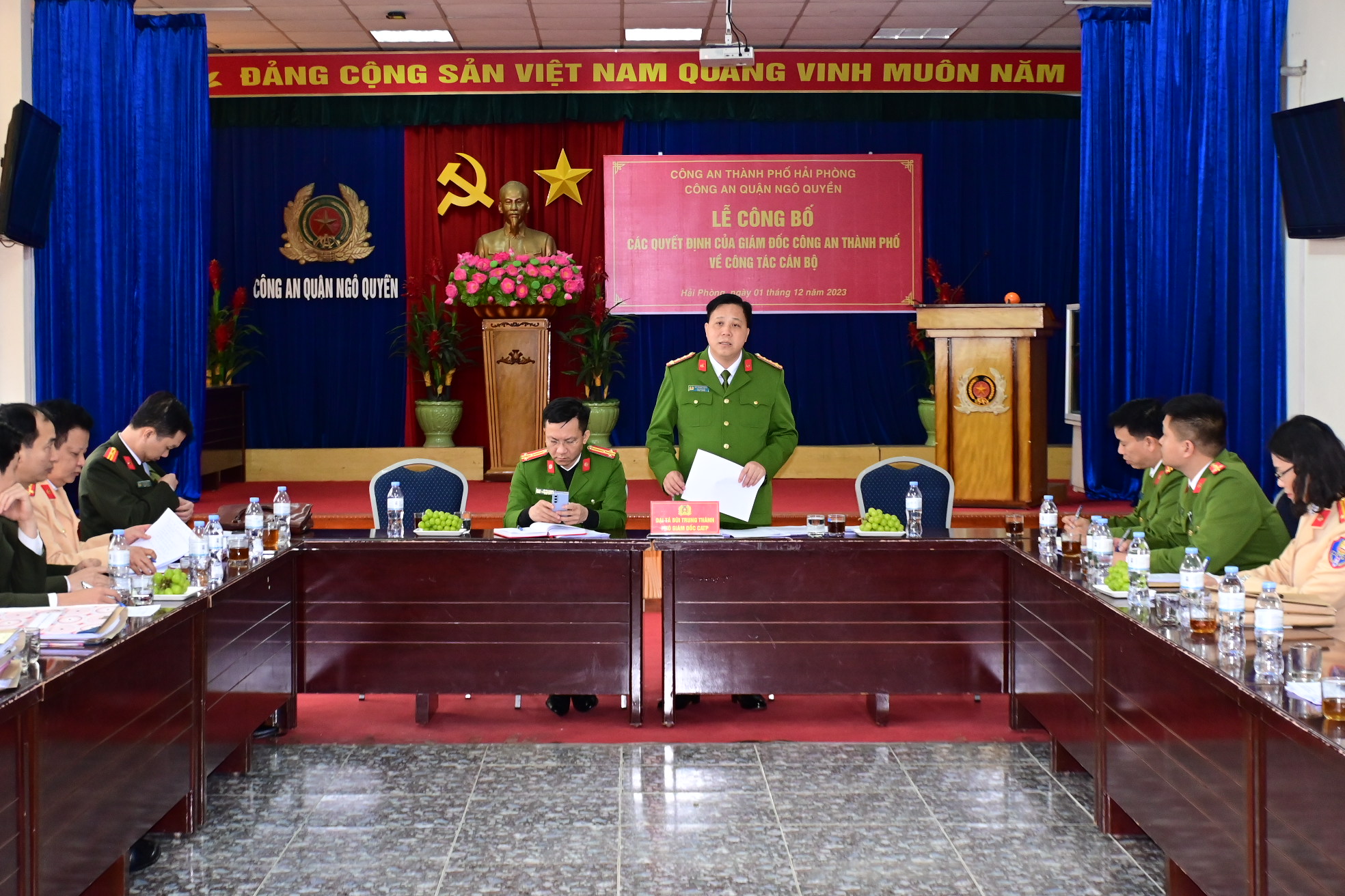 Kiểm tra, đánh giá công tác Cảnh sát giao thông trật tự tại Công an huyện Tiên Lãng và Công an quận Ngô Quyền